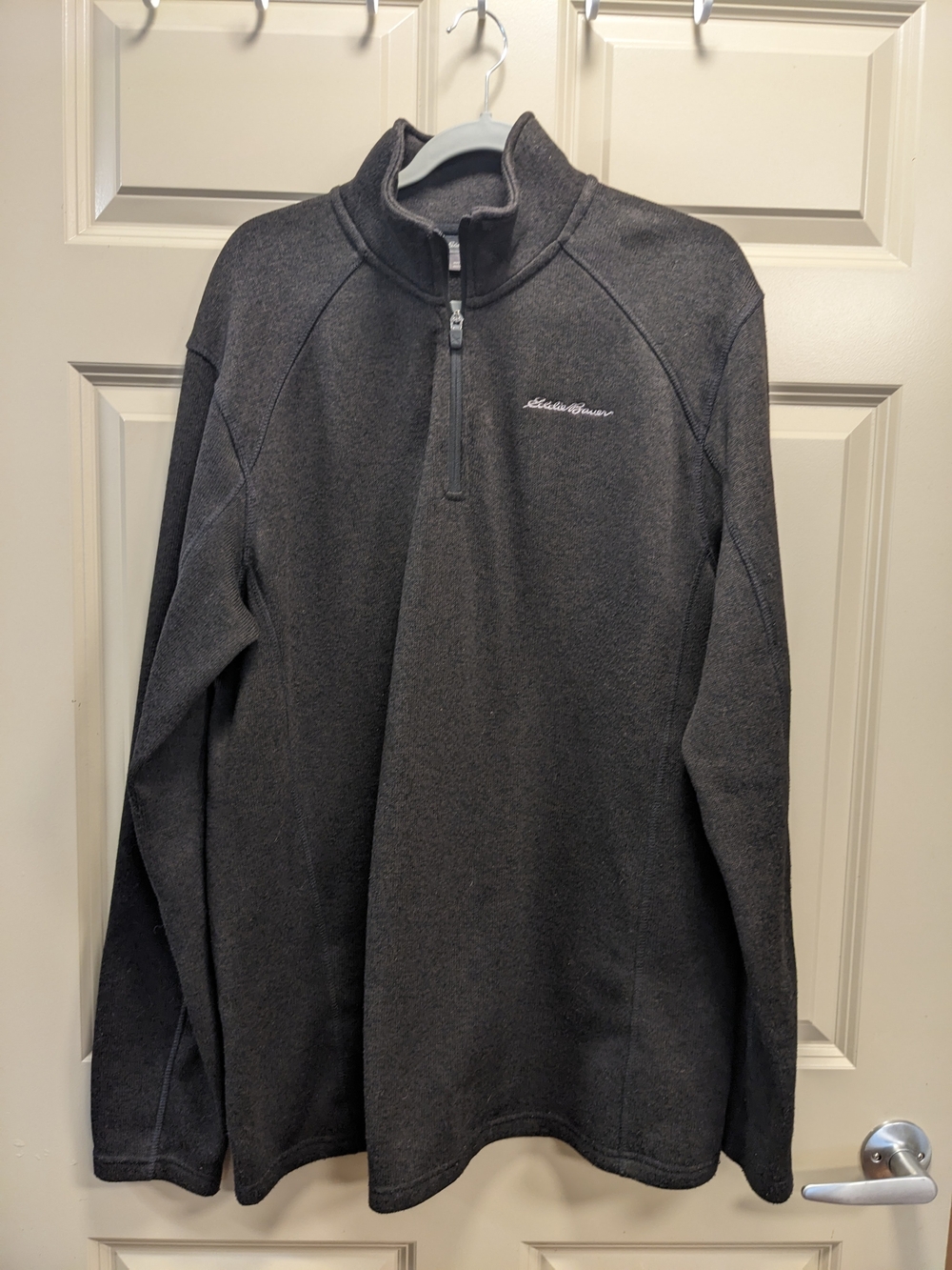 Eddie Bauer Sweater Knit Fleece Quarter-Zip Pullover Jacket Size TXL